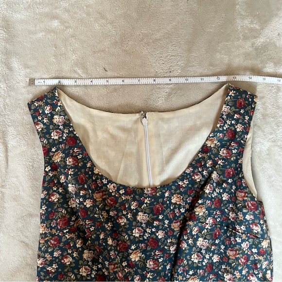 Handmade - Teacup flower Teal and Cream Pleated Mini Dress - Picture 5 of 8